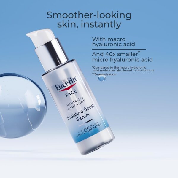 71ZIqzXHTzL._SL1500_.jpg Eucerin Face Immersive Hydration Moisture Boost Face Serum, Ultra-Lightweight Hyaluronic Acid Serum Smooths Fine Lines and Wrinkles, 1 Fl Oz Bottle