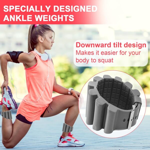 ADLIFE Adjustable Ankle Weights Exercise Weights for Women and Men 2 lbs Wearable Weighted Wrist Bangles, Arm Leg Weight Set (1 lb Each) for Aerobics,Yoga, Running, Home Gym Workout, Strength Training, Pool Exercise