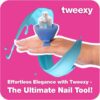 tweexy Wearable Nail Polish Holder Ring - Ideal Gift for Teenage Girls - Nail Polish Holder Stand for Manicure & Pedicure, Fingernail Painting - Nail Polish Accessories (Beach Glass Blue)