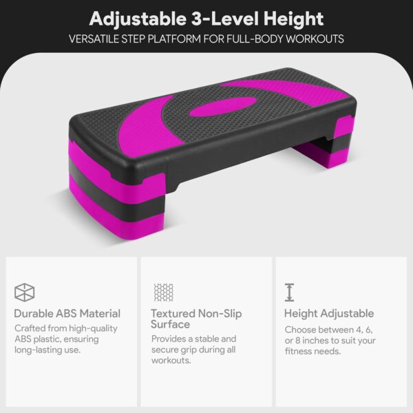 71ZTMeB2JEL._AC_SL1500_.jpg BalanceFrom Aerobic Exercise Step Platform with Raisers, Home & Gym Workout Stepper