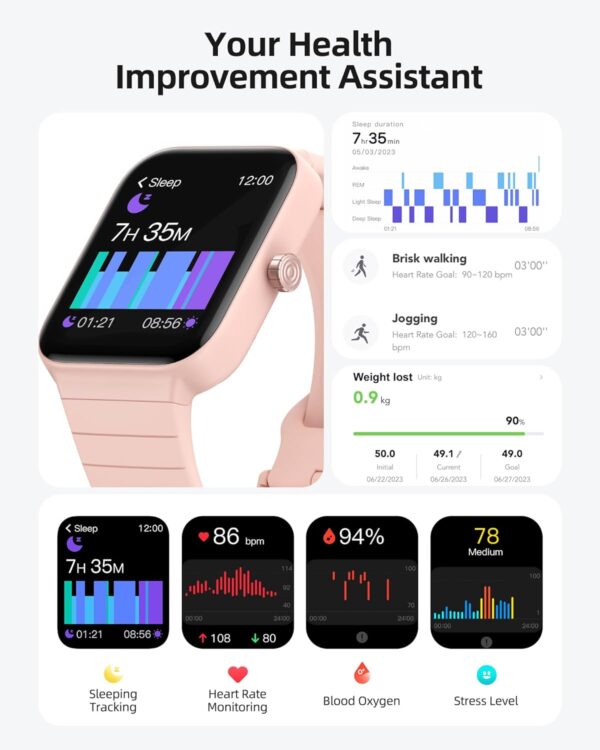 Parsonver Smart Watch((Answer/Make Calls), PSSW4SL Bundle with PSB10G