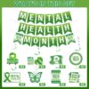 35 Pcs Mental Month Decorations Including Mental Month Banner Mental Month Hanging Swirls Wall Decor Holiday Celebrating Events for Festival Supplies
