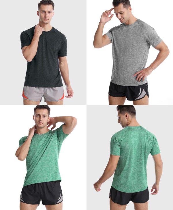 Mens Quick Dry Fit Athletic Workout Gym Running Tshirt Active Tee for Men Activewear Sport Fitness Moisture Wicking Shirt