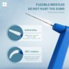80 Count Interdental Brush Cleaners Dental Brushes Toothpick Tooth Flossing Head Oral Hygiene Angle with Portable Case Easy Use for Cleaning(Blue, Standard)