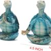 Hodao 2PCS Sea Turtle Yoga Figurines Decoration Summer Meditating Sea Turtle Decor Spring Garden Turtle Crafts Turtle Yoga Figurines for Home Office Decoration Birthday Gifts for Mom, Grandma,Women