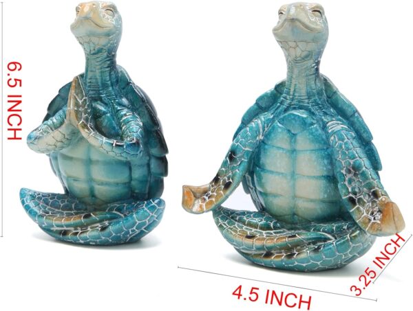 Hodao 2PCS Sea Turtle Yoga Figurines Decoration Summer Meditating Sea Turtle Decor Spring Garden Turtle Crafts Turtle Yoga Figurines for Home Office Decoration Birthday Gifts for Mom, Grandma,Women