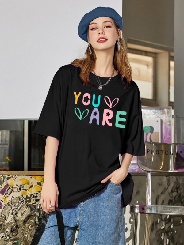 You are Kind Shirt Womens Oversized Inspirational Letter Print Graphic Shirts Casual Short Sleeve Mental Health Tees