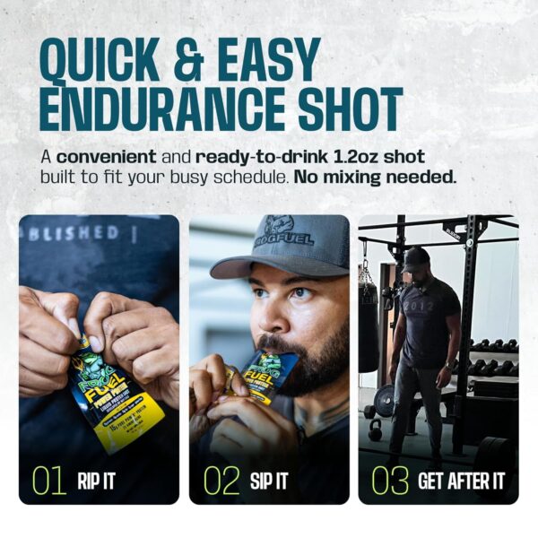 Frog Fuel Ultra Pre Workout Shot & Energy Gel with 1500mg Beta Alanine, Electrolytes 8g Protein Nano-Hydrolyzed Grass Fed Collagen, 10g Carbs, Gluten Free, Fat Free, Berry, 1.2 oz Packets, 24 Pack