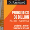 Garden of Life Dr Formulated Once Daily 3-in-1 Complete Probiotics, Prebiotics & Postbiotics - PRE + PRO + POSTBIOTIC Supplement for Adults’ Digestive & Immune Health, 30 Billion CFU, 30 Day Supply