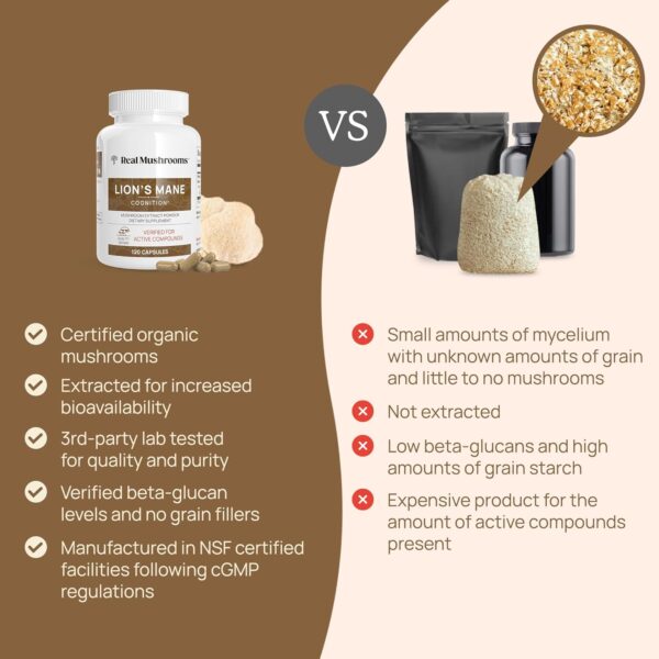 71ZrbkysEiL._AC_SL1500_.jpg Lions Mane Mushroom Cognition Capsules (120 Capsules) Lions Mane Mushroom Powder Extract Capsules | Brain Supplement, Brain Vitamins, Focus Supplement