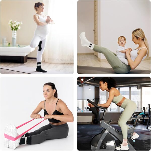Pilates Socks with Grips for Women, 3 Pairs Grips Socks Pilates Non-slip Yoga Socks for Ballet, Dance, Workout