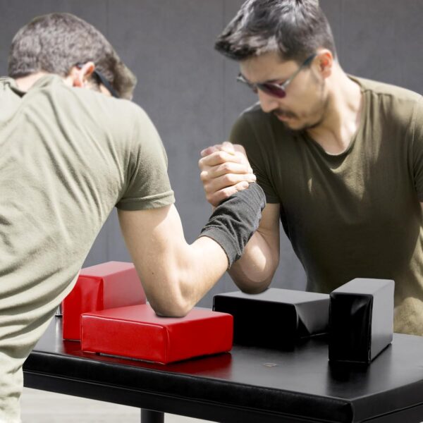 Professional Arm Wrestling Table, Standard Arm Wrestling Battle Table, Adjustable Wrist Strength Training Support Plate with w/Pads & Handles, Wrist Strength Training Equipment for Homes Office Gyms