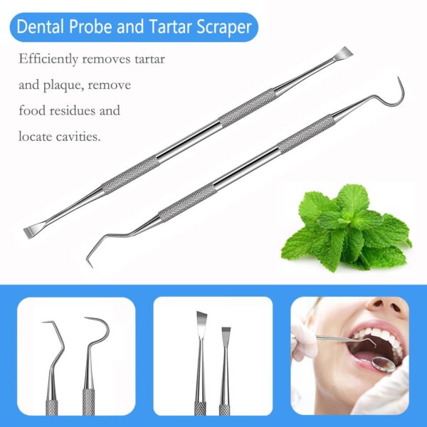 71a0ReYCseL._SL1500_.jpg Dental Tools, Professional Plaque Remover Teeth Cleaning Tool Kit, Stainless Steel Dental Pick Tartar Scraper Tooth Cleaner, Oral Care Hygiene Set for Dentist Personal Pets with Storage Box