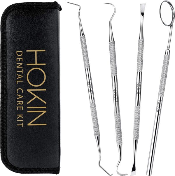 71a1-tf9UAL._SL1500_.jpg Dental Tools HOKIN Plaque Remover Teeth Cleaning Tool 4 Pcs Dental Care Kit Tooth Filling Repair Set Stainless Steel Dental Tools for Men Women Kids and Pet Care
