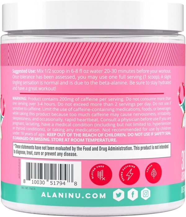 Alani Nu Pre Workout Powder Hawaiian Shaved Ice | Amino Energy Boost | Endurance Supplement | Sugar Free | 200mg Caffeine | L-Theanine, Beta-Alanine, Citrulline | 30 Servings