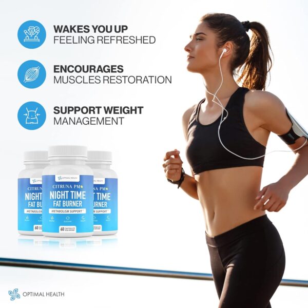 PM Night Time Weight Loss Supplement for Men & Women- Natural Weight Loss Pills Infused with Ashwagandha, Lemon Balm, 5-HTP - Appetite Control Night Time Fat Loss Pills - 60 Capsules