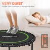 BCAN 450/550 LBS Foldable Mini Trampoline, 40"/48" Fitness Trampoline with Bungees, U Shape Adjustable Foam Handle, Stable & Quiet Exercise Rebounder for Adults Indoor/Outdoor Workout