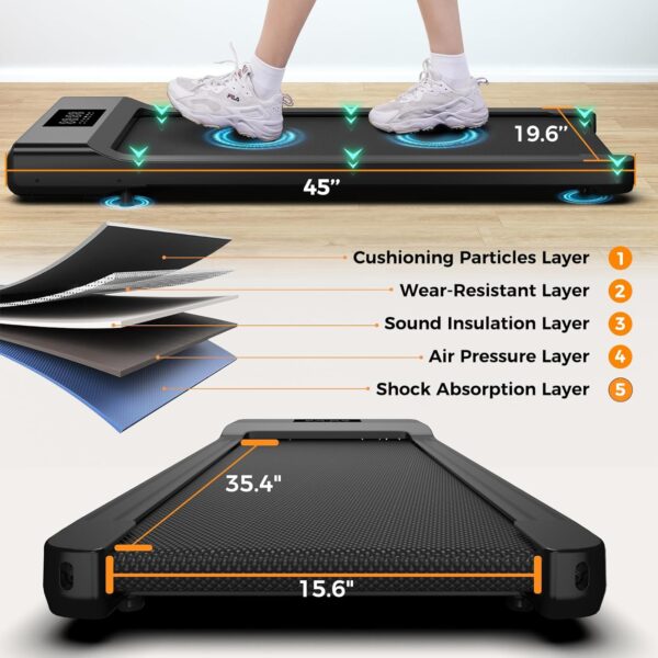 71aHHFB0BFL._AC_SL1500_.jpg SupeRun Walking Pad, Under Desk Treadmill, 3 in 1 Portable Treadmill with Remote Control LED Display, 2.5 HP Quiet Walking Jogging Machine for Office Home Use, 300 Lbs Capacity
