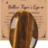 MANIFO 2.4Inch Large Tiger Eye Crystal Worry Stone Reiki Healing Crystals Polished Palm Gemstone Thumb Pocket Stone for Massage Stress Relief Meditation Balancing
