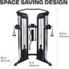 Centr Home Gym Functional Trainer - Multifunctional Cable Machine Home Gym System - Workout Weight Machine for Strength Training - Full Body Compact Exercise & Fitness Equipment Set