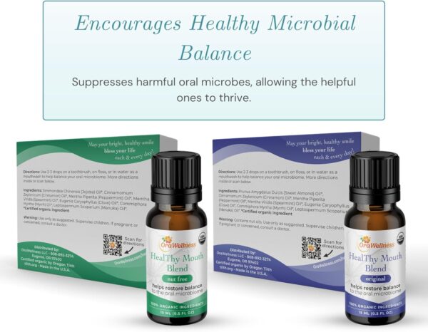 OraWellness Healthy Mouth Blend Organic Toothpaste & Mouthwash Alternative Tooth Oil, Natural Mouth Rinse for Healthy Teeth & Gums for Women, Men and Kids, Pack of 3