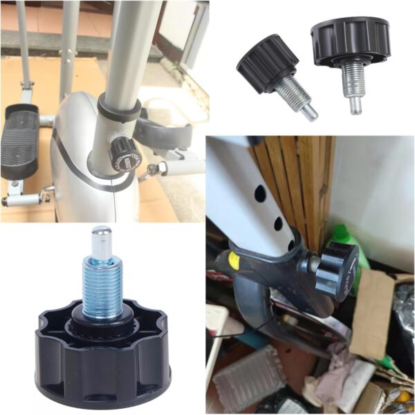 2 Pack Exercise Bike Pull Pin Spring Knob Replacement Universal M16 Pop Screw Height Adjust Locking Grip for Statioanry Cycling Bicyle Fitness Equipment Machines Weight Bench Bikes