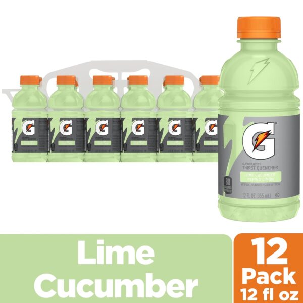Gatorade Thirst Quencher, Lime Cucumber, 12 Fl Oz Bottles, 12 Pack