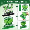 Amyhill 6 Pcs Mental Health Awareness Month Green Standing Block Sign Wooden Standing Table Centerpieces Motivational Green Ribbon Table Signs Decorations for Office Charity Party Supplies