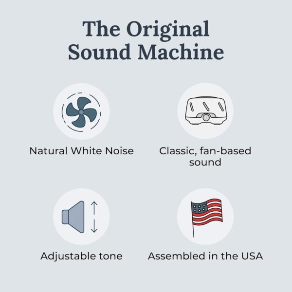 Yogasleep Dohm UNO White Noise Sound Machine (White) With Real Fan Inside for Non-Looping White Noise, For Travel, Office Privacy, Meditation, Sleep Aid For Adults & Baby, Registry Gift