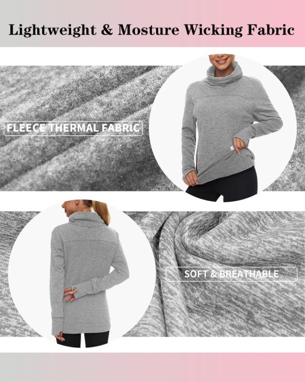 71acmywbVCL._AC_SL1250_.jpg Soneven Women's Running Fleece Sweatshirts Cowl Neck Thermal Pullover Long Sleeve Shirt with Pocket and Neck Gaiter Face Mask