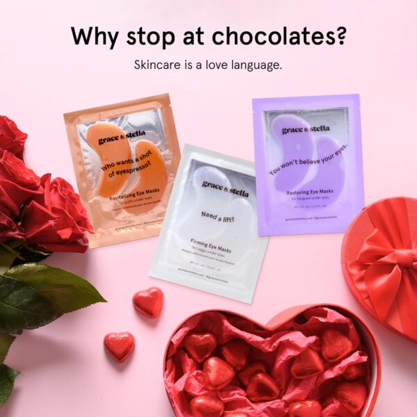 grace & stella Under Eye Patches for Puffy Eyes and Dark Circles (Retinol, 24 Pairs) Restoring Gel Under Eye Masks with Hyaluronic Acid - Vegan Cruelty-Free Skincare Birthday Gifts for Women