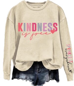 71anxjEf18L._AC_SL1500_.jpg Kindness Is Free Sweatshirt Sprinkle It Everywhere Sweatshirt Women Be Kind Teacher Sweatshirts for Women