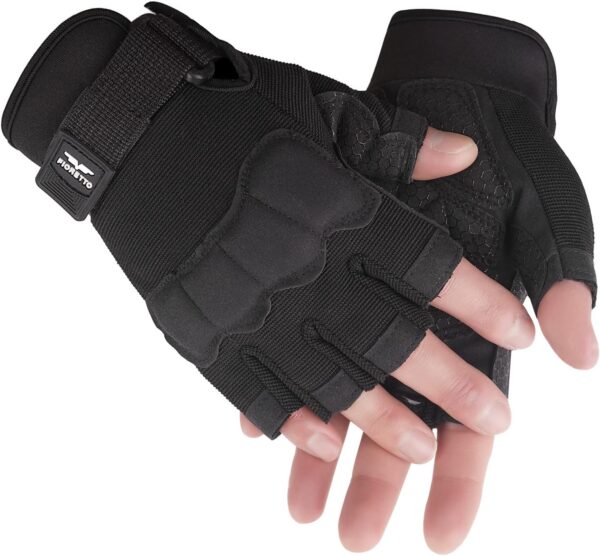 FIORETTO Fingerless Gloves, Airsoft Gloves, Half Finger Gloves for Driving, Cycling, Shooting, Hunting, Motorcycle, Climbing, Outdoor Work 215801