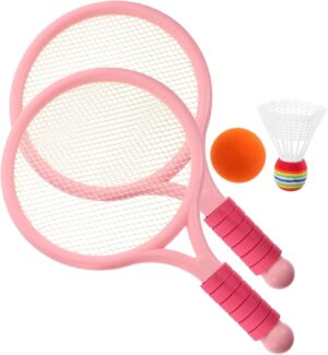 2pcs Pink Cartoon Tennis Racket for Outdoor Fitness Equipment for Fun Racquet for Playing and Engaging Activities Lightweight and Colorful Design