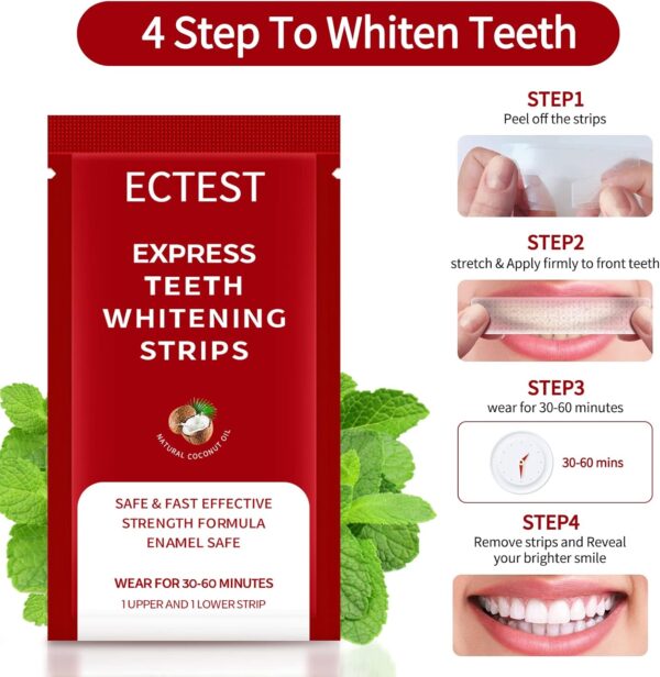 Teeth Whitening Strips for Teeth Sensitive, Professional Teeth Whitening Kit for Coffee Drinker, 28 Teeth Whitener Strips Coconut Flavor, 14 Treatments Easy to Use