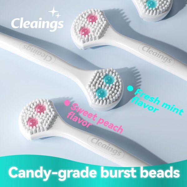 cleaings® 15Pcs Mini Disposable Tongue Brushes with Cleaning Paste Beads and Floss Picks, Tongue Cleaners, Reduce Bad Breath, Tongue Scraper-Mix Flavor (Pack of 5)