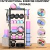 Dumbbell Rack, Home Gym Storage for Dumbbells Kettlebells Yoga Mat & Strength Training Equipments, Weight Rack with Peg Board Organizer, Workout Storage Gym Organizer Gym Equipment Storage
