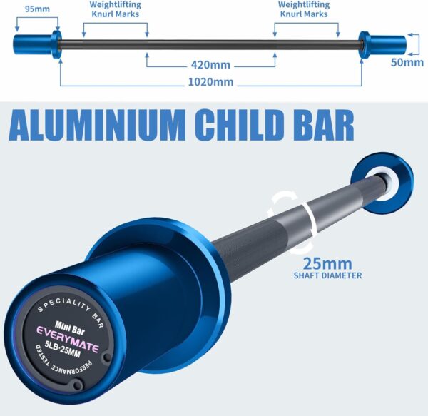 5LB Mini Barbell Bar Beginner Women Kid Bar Total Body Workout Weighted Bar, Resistance Band Bar, for Strength Training, for Youth Children New Weightlifting