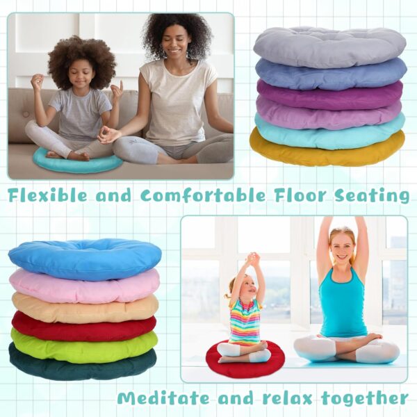 24 Pcs Round Floor Cushions Floor Pillows Meditation Seat Pillows Flexible Seating for Adults Kids 12 Colors Chair Cushions for Classroom, Nursery, Living Room, Yoga (Multi Color,Medium 15.7 Inch)