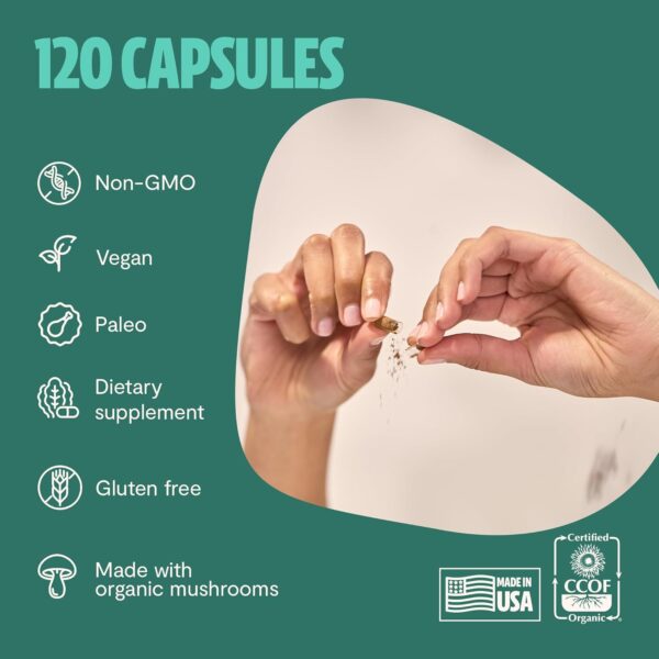 FreshCap Ultimate Mushroom Supplement 12,000mg - Mushroom Complex Capsules, Organic Mushrooms Supplement, Mushroom Extract, Ayurveda Mushroom Blend Nootropic (120 Capsules)