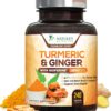 Turmeric Curcumin Supplement 1950mg with Organic Turmeric & Ginger, 95% Curcuminoids, BioPerine Black Pepper for Best Absorption, Nature's Vegan Joint Support, Non-GMO, Bottled in USA - 240 Capsules