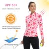 WOWENY Women's Long Sleeve Athletic Shirts Quarter Zip Pullover Collared T-Shirt Workout Print Tennis Top