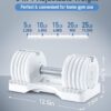Adjustable Dumbbell 12.5/25lb Set of 2 or Single Unit Piece Weight Training Fitness Exercise Body Workout 5 in 1 for Home Gym Beginners Woman