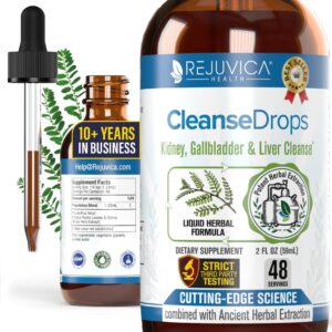 Rejuvica Health Cleanse Drops - Advanced Kidney & Gallbladder Cleanse Support Supplement - Liquid Delivery for Better Absorption - Chanca Piedra Used in Amazonian Rainforest