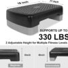Height-Adjustable 4"-6" Step Aerobics Platform Fitness Equipment Stepper Trainer Exercise Step Platform with 2 Riser