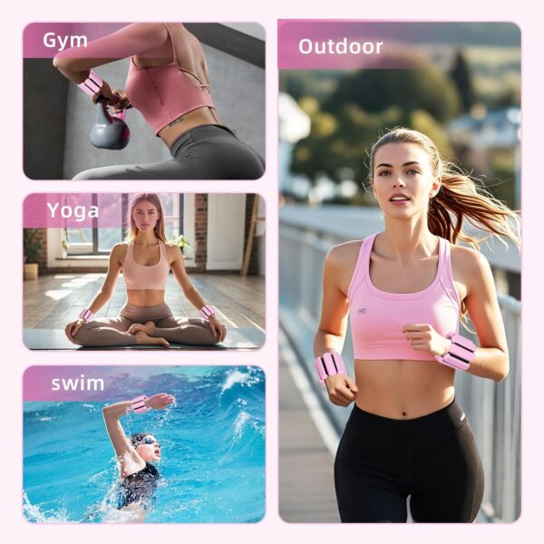 Adjustable Ankle Weights,Wrist Weights for Women & Men,Set of 2 (1Lb Each),Perfect for Walking,Running,Yoga,Pilates,Gym,Strength Training. Weighted wristbands are designed for home gym workouts