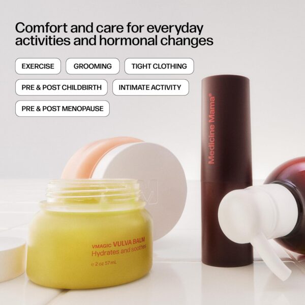 VMAGIC by Medicine Mama Organic Vulva Balm – Intimate Skin Care, Menopause Support – Relieves Feminine Dryness, Itching & Irritation – Hormone Free, Vaginal Moisturizer for Women – 2 oz