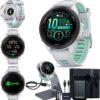 Garmin Forerunner 265S Advanced Multisport Touchscreen Smartwatch, Whitestone | Heart Rate Monitor, Training Stats, Daily Suggested Workouts, Up to 15 Day Battery Life with Signature Gift Bundle