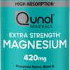 Qunol Magnesium Capsules 420mg, 100% DV, High Absorption Magnesium Supplement, Extra Strength, Bone and Muscle Health Supplement, 180 Count