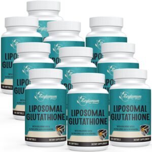 2400 MG Liposomal Glutathione Softgels, Max Absorption, Active Form L-Glutathione Reduced (GSH), with Hyaluronic Acid, Resveratrol, Master Antioxidants for Detox, Brain, Immune System, 600 Softgels